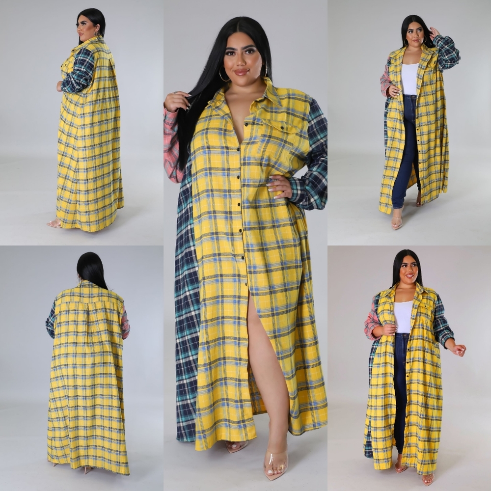 Flannel maxi shirt/dress